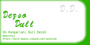 dezso dull business card
